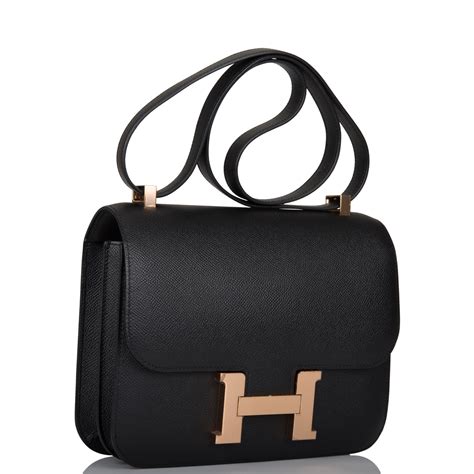 hermes constance 24 black epsom rose gold|Hermes constance 24 bags.